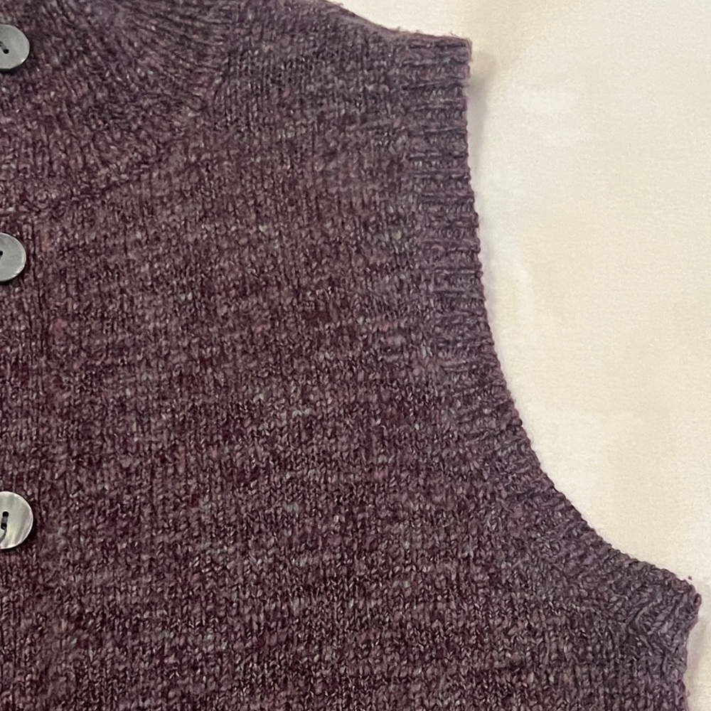 J. Jill purple wool alpaca blend sleeveless button down sweater vest size Large - Picture 5 of 9